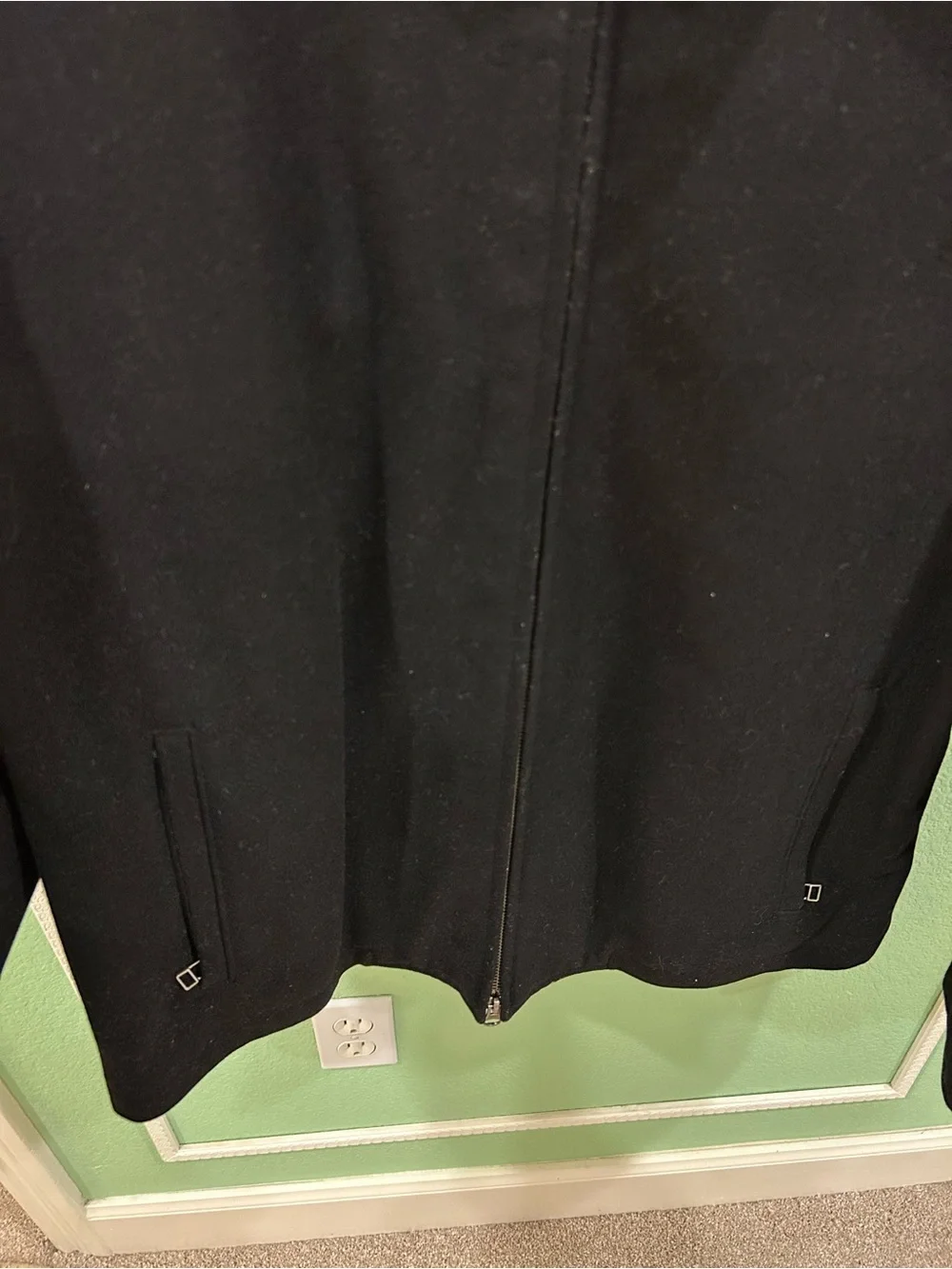 Banana Republic Black Zip Front Collared Jacket Medium Men’s Wool